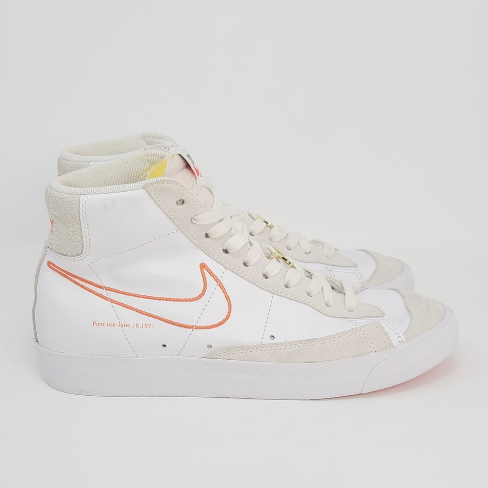 NIKE Blazer Mid '77 Vintage 50th Anniversary FIRST USE White Orange Women's 9